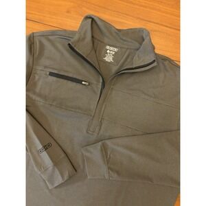 OGIO Ace Collection Pullover Mens XL Beige Gray 1/4 Zip Long Sleeve Golf Stretch